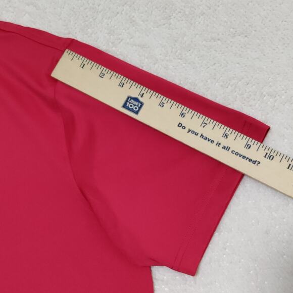 Maelreg Performance Golf Polo Men's MEDIUM Red Wicking UPF30+ Stretch NEW - Picture 10 of 12
